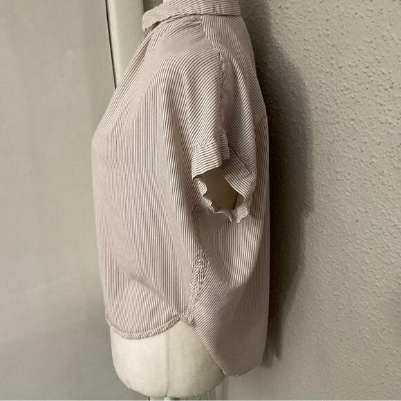 Madewell Central Luis Striped Button Down Top M Oversize Fit Casual Classic - Picture 6 of 12